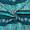 Teal-Black-Multi Poly Boho Print Liverpool Double Knit Fabric By the Yard